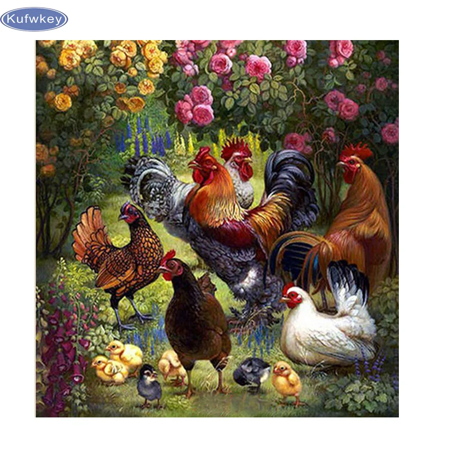 

rhinestones picture Diamond Embroidery Chicken Cock Baby 5d Diy Diamond Painting Cross Stitch Crafts Square Mosaic home decor