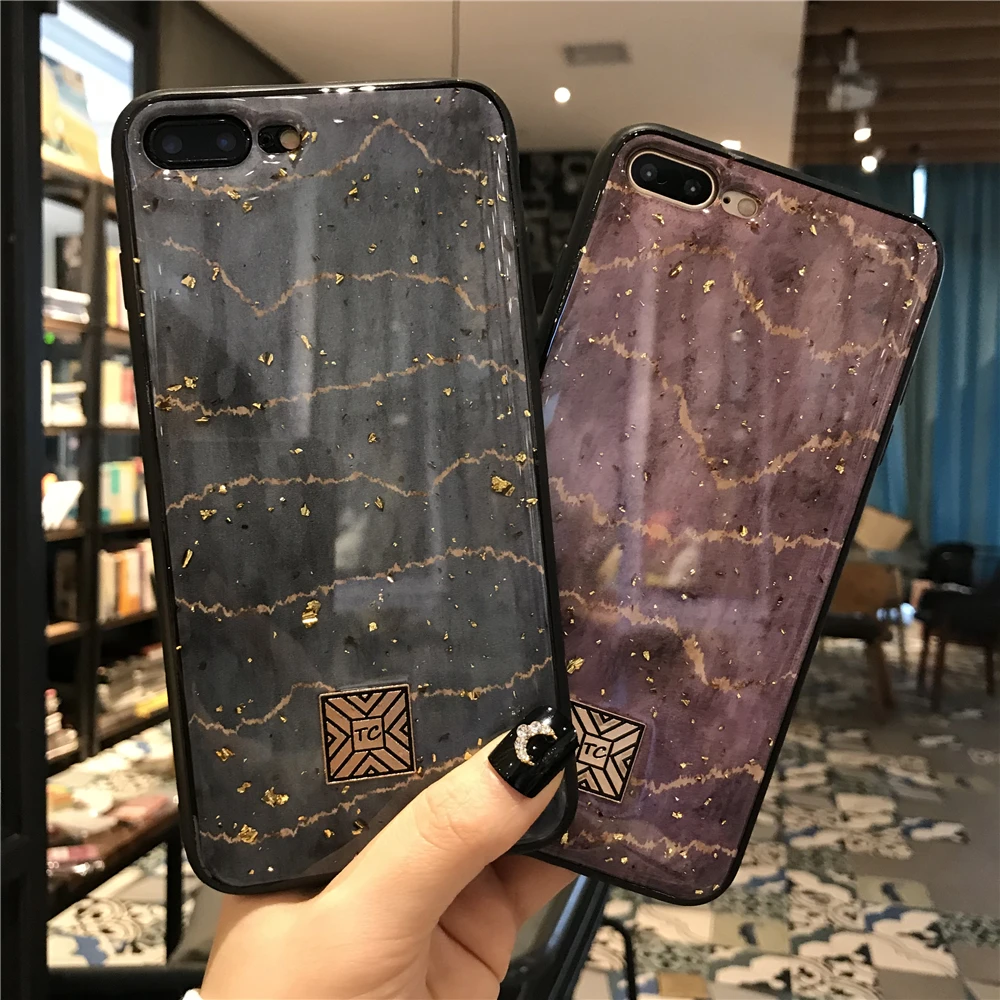 Блестящий чехол с золотой фольгой для iPhone 7 8 6 6s Plus SE мягкий силиконовый из ТПУ 12 mini