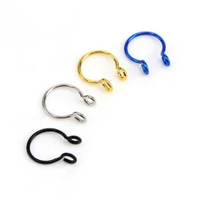 Нержавеющая сталь гипоаллергенный искусственный пирсинг Nez 4 цвета кольцо с искусственной перегородкой обруч поддельный нос кольцо поддельные пирсинг Cilp на нос кольцо