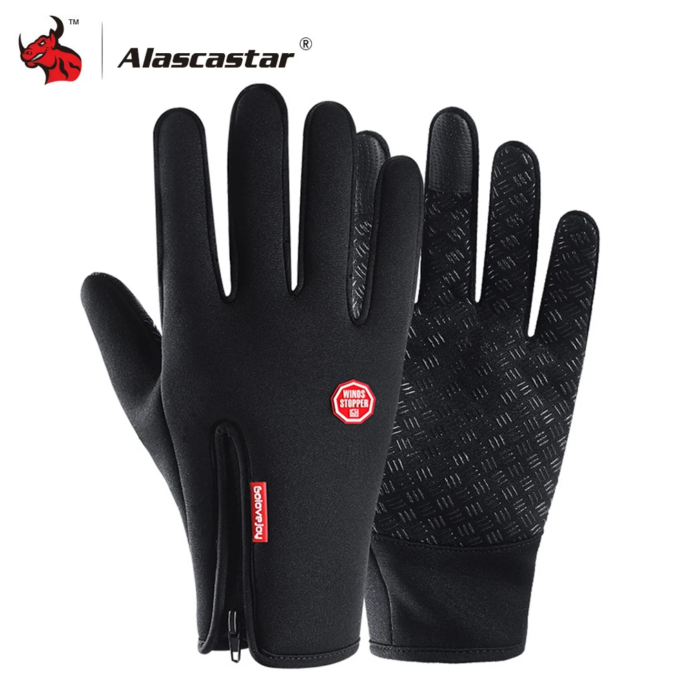 Autumn Winter Motorcycle Gloves Windproof Waterproof Fleece Lined Gloves Ski Snow Full Finger Warm Touch Screen Gloves