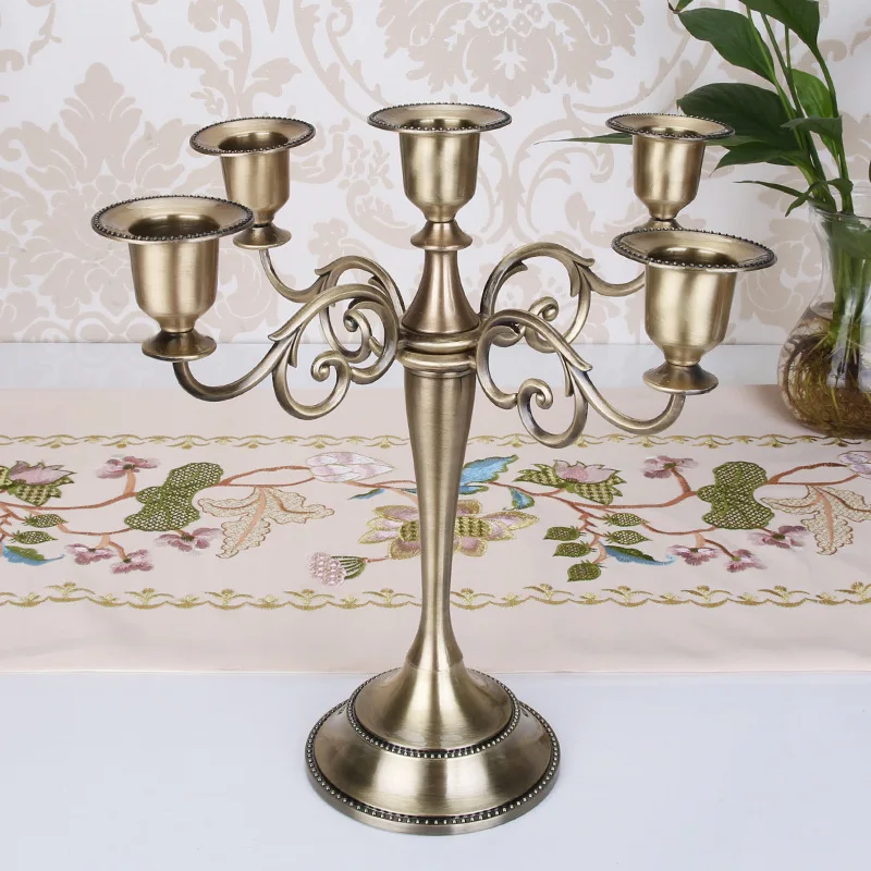 

4Colors Metal Candle Holder 5 arms 3 arms Candle Stand Wedding Gift Decor Candlestick Candelabra European Design Home Decoration