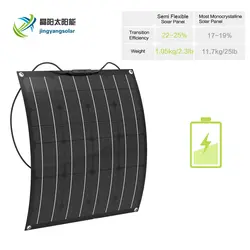 1 шт. 50 Вт ETFE Гибкая солнечная панель 12 в моно кристаллическая солнечная батарея Китай дешевая солнечная панель комплект сотовой системы