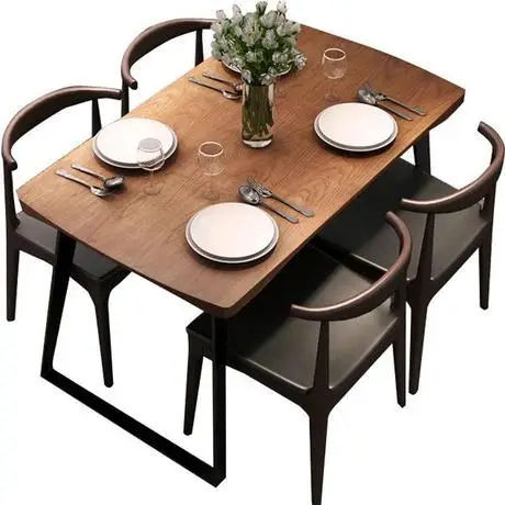 Обеденные столы, мебель для столовой, мебель для дома из твердой древесины+ стали, обеденный стол, минималистичный современный кухонный стол 140/160*70*75 см