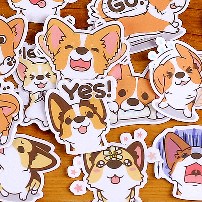 33pcs A variety of corgi dogs Decorative Sticker Adhesive Stickers DIY Decoration Craft Scrapbooking Stickers Paper crafts TZ275