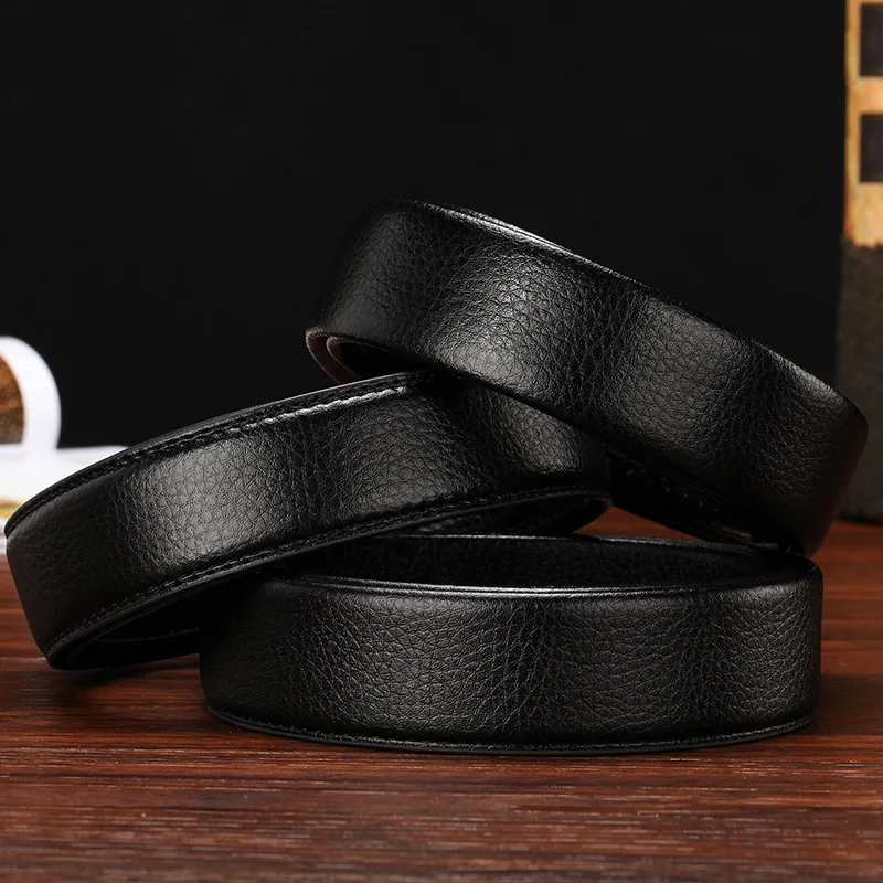 High Quality Microfiber Leather Men Belt without Buckles Automatic