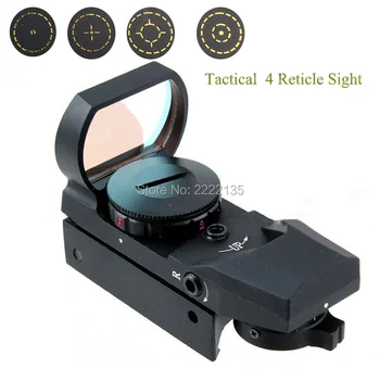 

Tactical 1x22x33 Reflex Holographic Red and Green Dot 4 Reticle Reflex Sight Scope fit 20mm Picatinny Weaver for Hunting