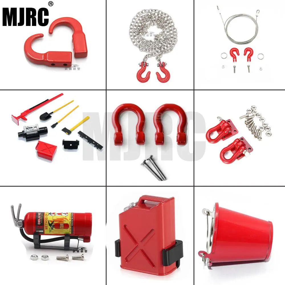 RC 견인 트레일러 체인 후크 샤클 미니 연료 탱크 오일 드럼, 1/10 크롤러 자동차 축 Scx10 D90 Cc01 D110 Tf2 Trax Trx4 Trx6 