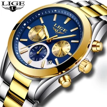 Mens Watches Top Brand Luxury LIGE Men’s Fashion Business Quartz Watch Men Waterproof Full steel Sport Watch Relogio Masculino