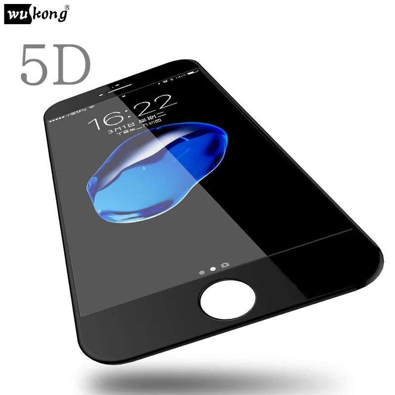 WuKong полное покрытие 5D Защита экрана для iphone 6 6s 7 8 plus 7plus закаленное стекло новое 4D