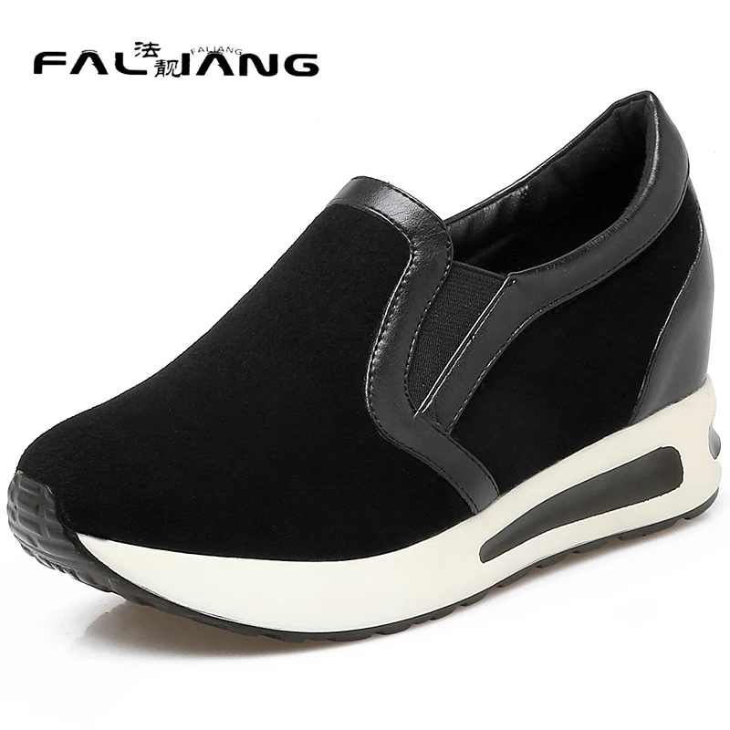 

New arrival Spring Autumn plus size 11 12 Fashion Casual womens shoes Shallow Flock Elastic band Loafers flat shoes