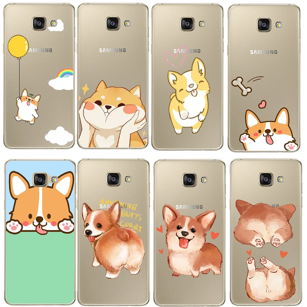 

Soft TPU Super Cute Corgi Case For Samsung Galaxy A3 A5 A7 J1 J3 J4 J5 J6 J7 J8 A6 A8 Plus 2018 2016 2017 Sexy Dog Phone Cover