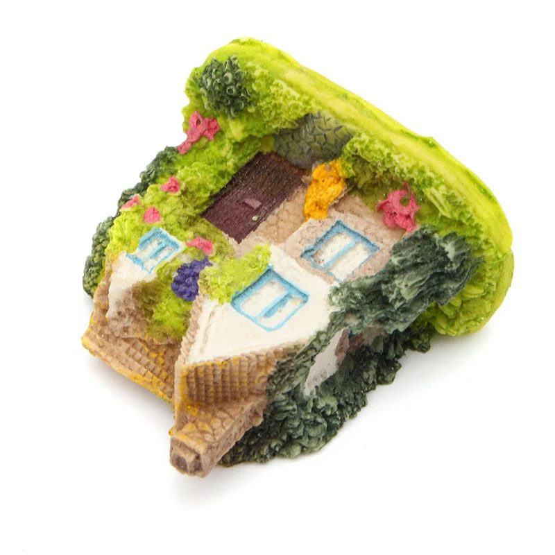 JX-LCLYL Resin Fairy Garden Miniature Thatches House Landscape Ornament Figurine Decor