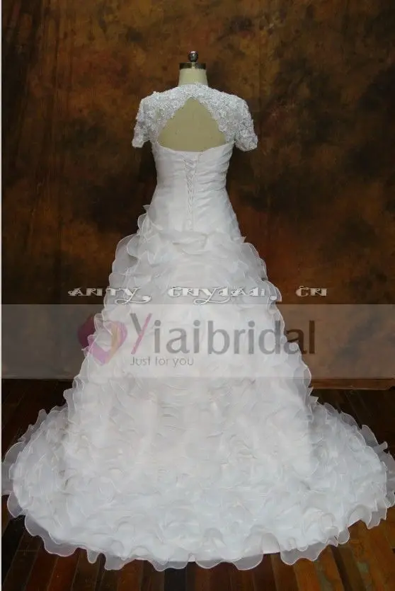 RSW265 Съемная юбка свадебное платье юбка с оборками из органзы с курткой
