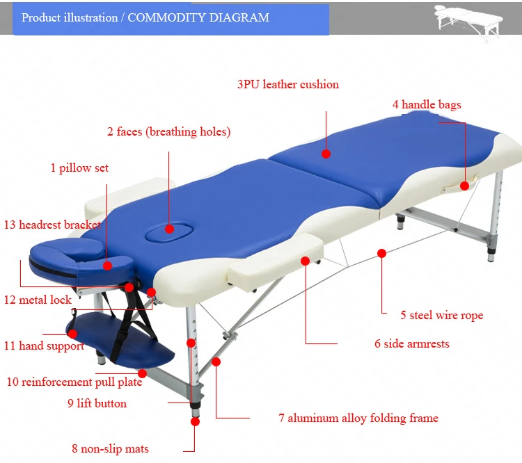 25% ПРОФЕССИОНАЛЬНЫЙ Портативный Складная кушетка для массажа с несущих мешок салонная мебель деревянная кровать складная Красота спа, массажный стол кровать