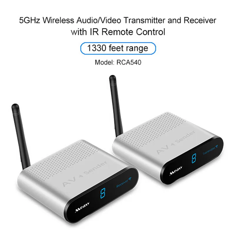 Measy 5GHz Wireless Audio/Video Transmitter and Receiver with IR Remote