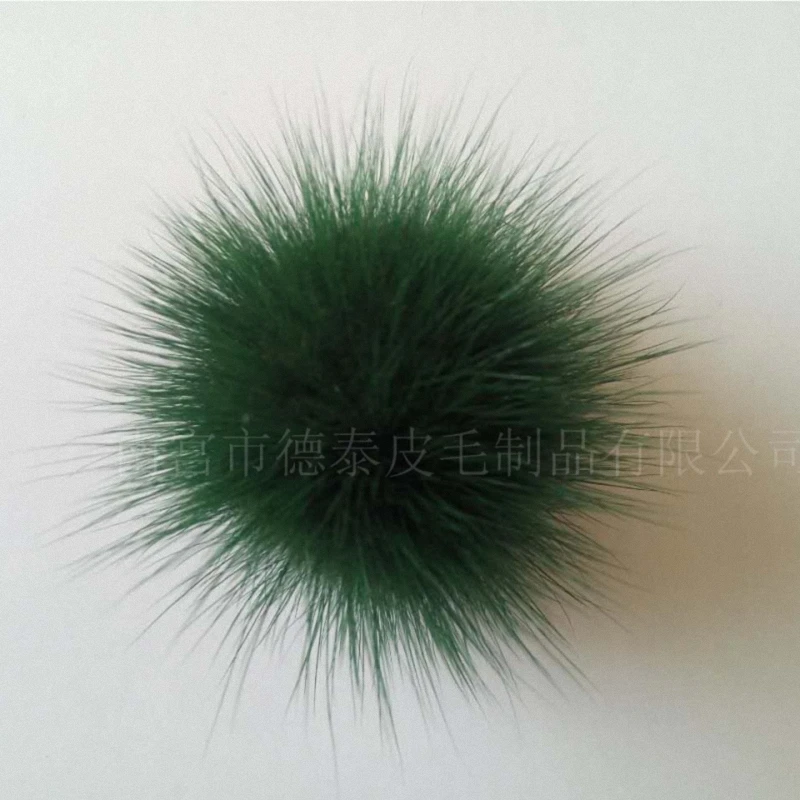dark green 5 шт./партия цена натуральный мех норки мяч DIY 4 см натуральный мех помпон для женщин Зимний брелок шапочки шляпа TKF011-rose - Цвет: dark green