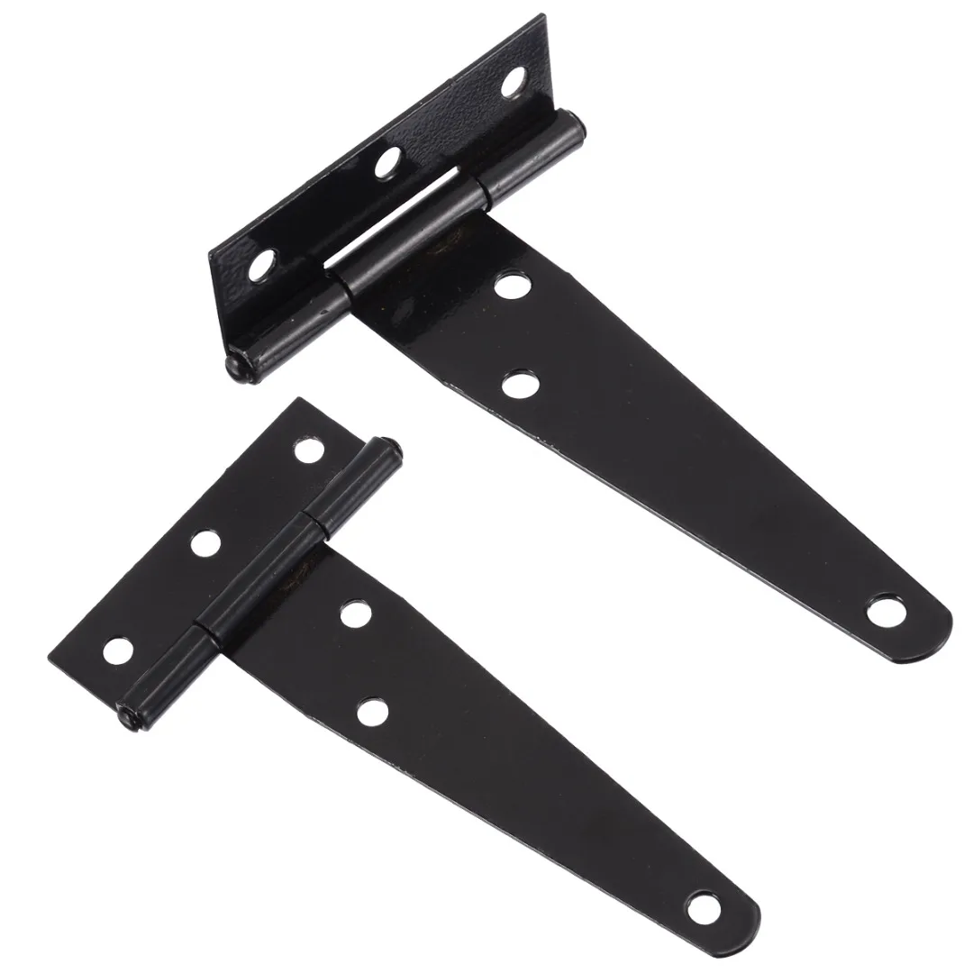 4-12inch Black Iron Tee Hinge T hinges Cabinet Hinge Shed Door Garden Wooden Gate Doors Furniture Hardware Mayitr