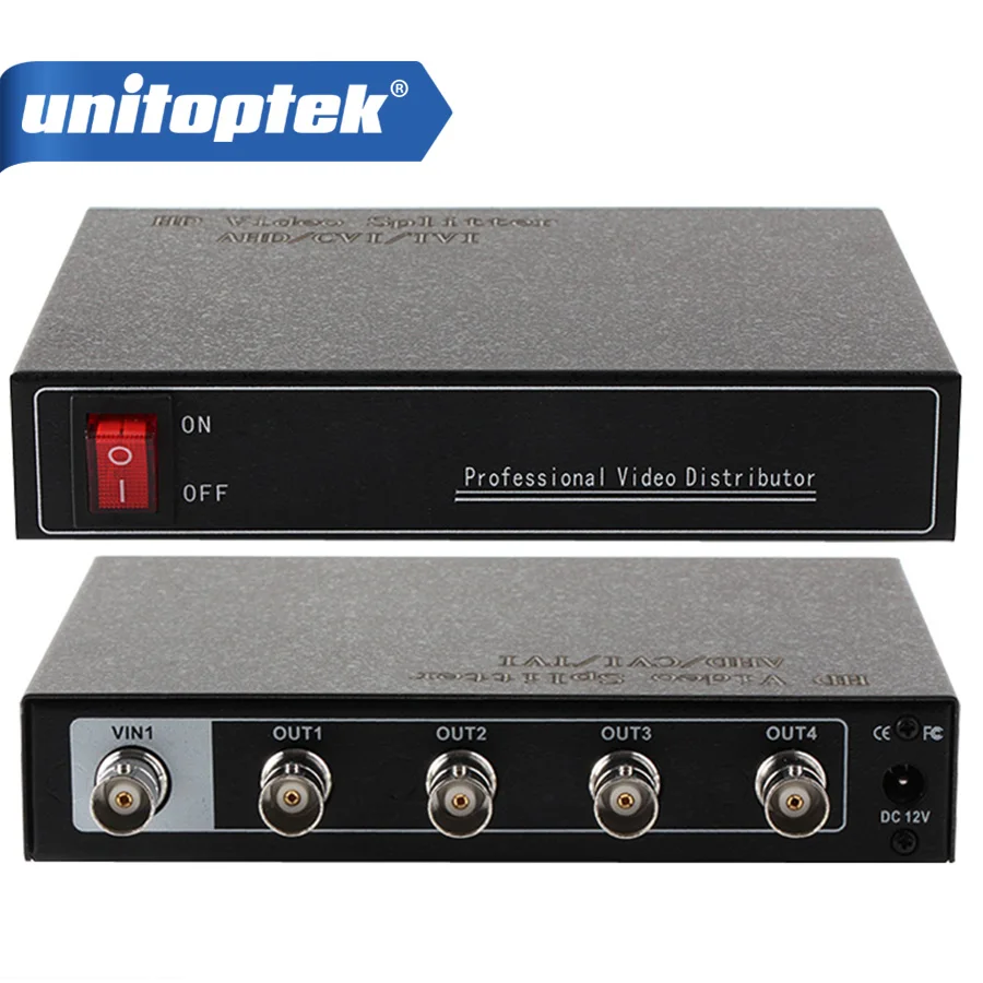 

Mini 1CH In And 4CH Output Professional Analog HD Video Splitter,SupportHDCVI/TVI/AHD Camera BNC Output,Max Up To 300-600M