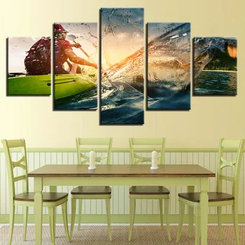 

Home Decoration Wall Modular Artwork Posters 5 Pieces Rowing Sunset Living Room HD Printed Modern Painting Pictures On Canvas