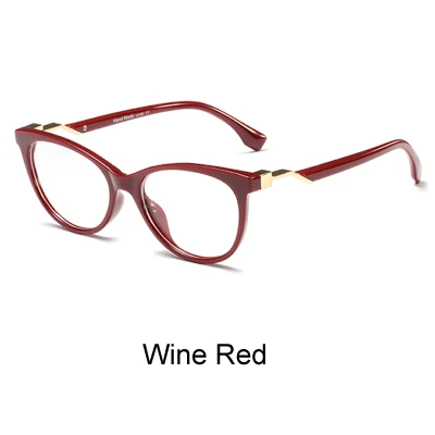Ralferty, прозрачные женские очки,, Роскошные, кошачий глаз, очки, прозрачные, близорукость, оптическая оправа, очки, прозрачные, oculos de grau F95164 - Цвет оправы: Wine Red