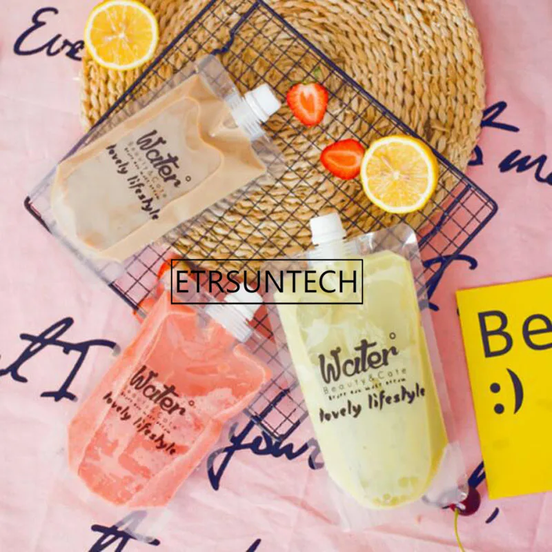 

Stand-up Plastic Drink Packaging Bag Spout Pouch for Beverage Liquid Juice Milk Coffee, Cute Design 500pcs