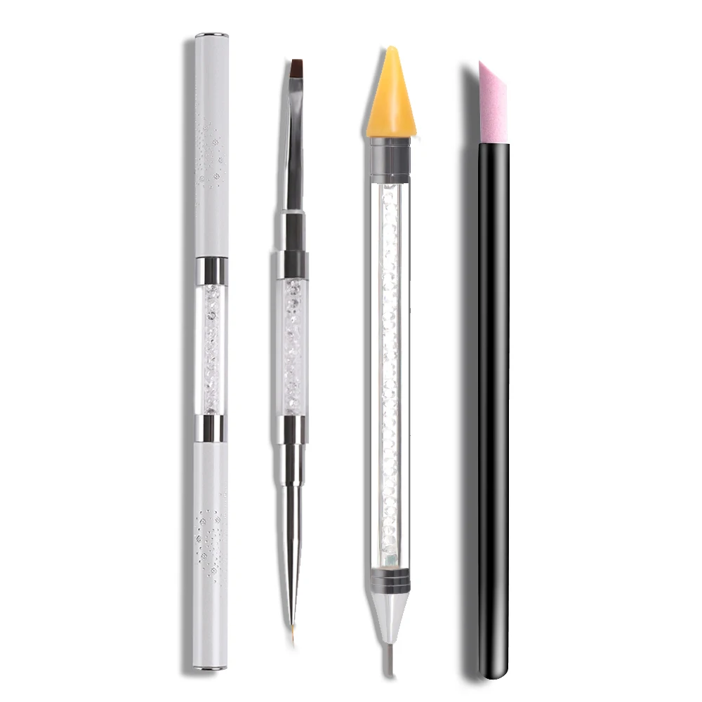 

1PC Professional Makeup Nail Liner Brush Drawing Painting Pen Rhinestone Handle UV Gel Nail Edge Cleaner Manicure Nail Art Tools