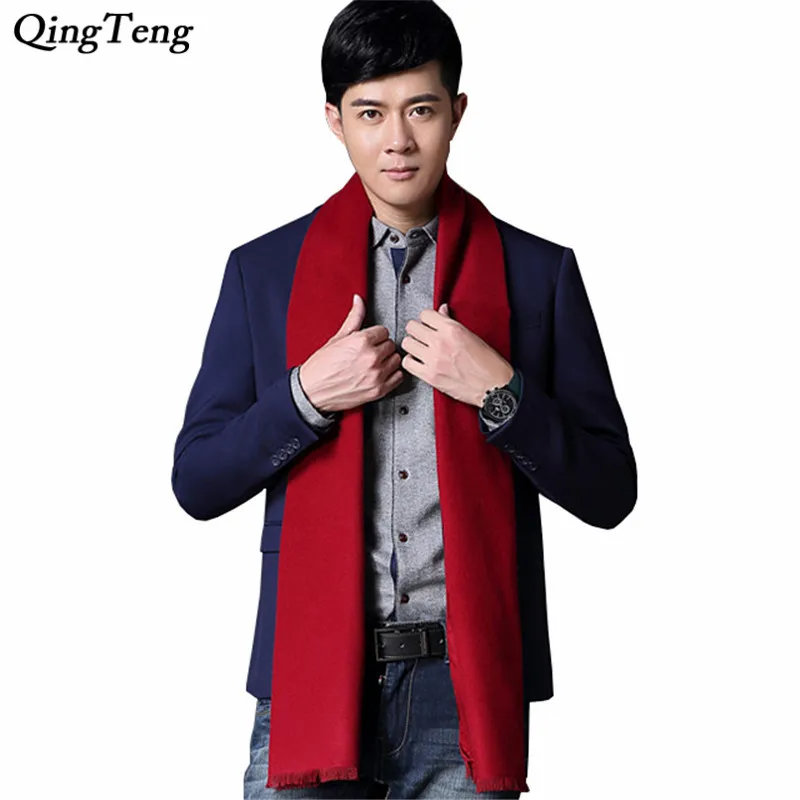 

High Quality Cashmere Feel Solid Grey Black Navy Men's Boutique Plaid Striped Scarfs Patchwork Color Wholesale Retail Dropship