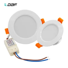 [DBF]New White LED Recessed Downlight Not Dimmable 5W 7W 10W 12W LED Ceiling Spot Lamp with AC110V 220V LED Driver Home Decor