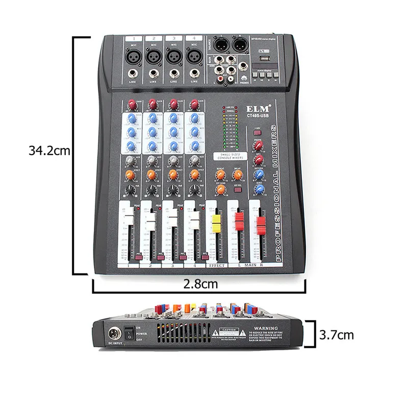 Professional караоке системы 4 канала цифровой звук DJ микшер аудио смешивания микрофон