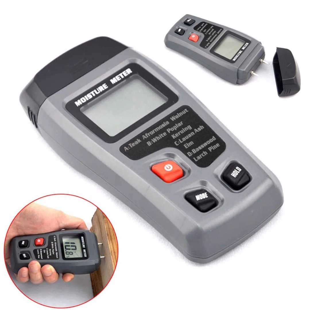 1pc High Resolution 0-99.9% Digital Timber Damp Detector Wood Moisture Meter Humidity Tester Auto Power Off For Testing Tool