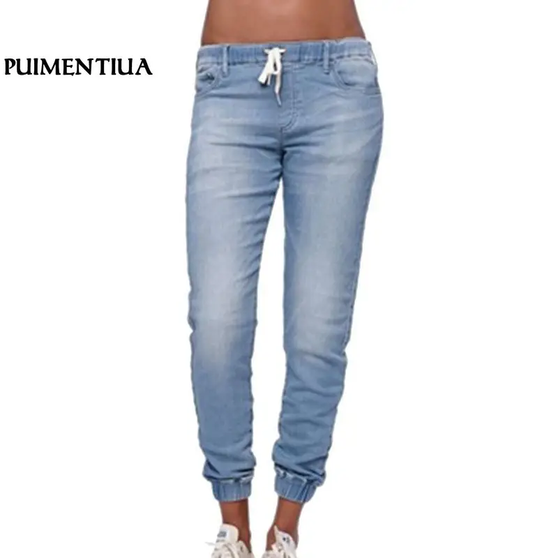 Puimentiua 2018 Brand Women Elastic Waist Casual Denim Jeans Women High Waist Blue Black Pants Female Thin Skinny Pencil Jeans Puimentiua 2018 Brand Women Elastic Waist Casual Denim Jeans Women High Waist Blue Black Pants Female Thin Skinny Pencil Jeans