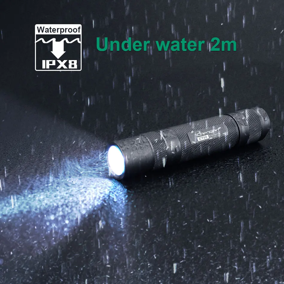 Water IPX8 tactical flashlights