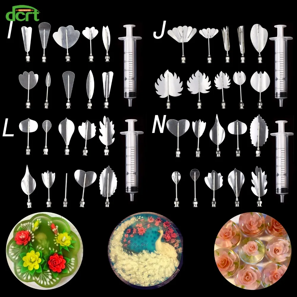 Conjunto de Herramientas para Arte de gelatina pudsirn 3D 20Pcs Acero Inoxidable Gelatina Pastel agujas destrozadas