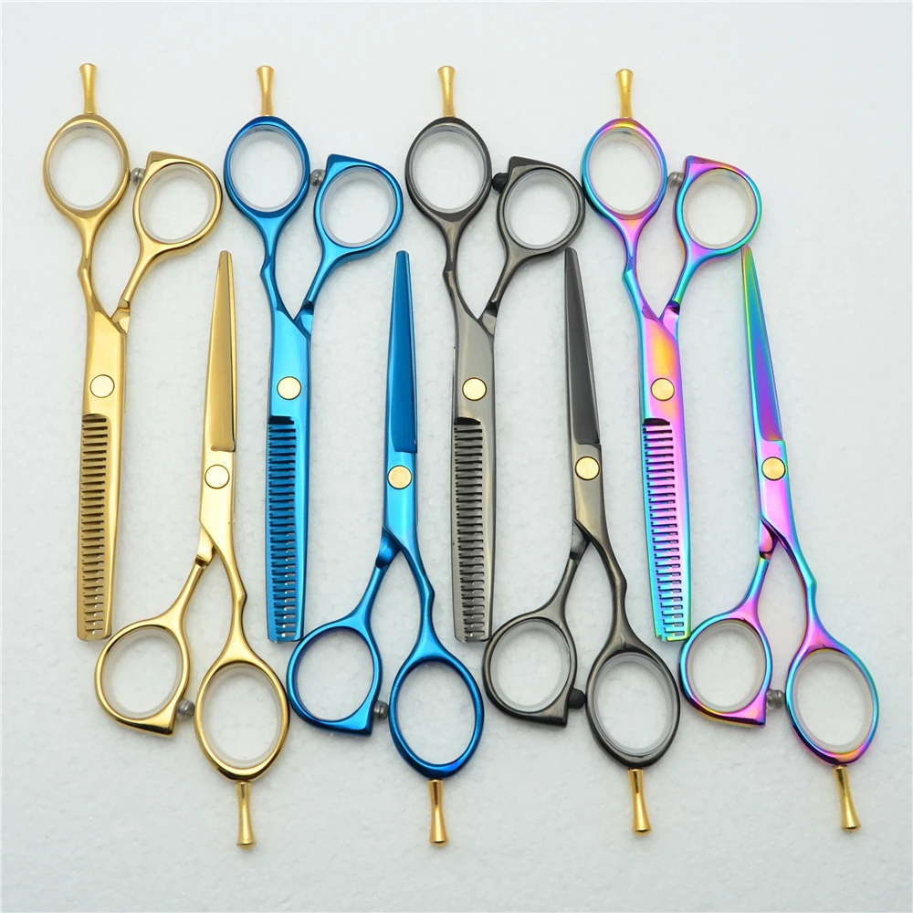 5.5 inch 16cm Customized Logo Best Hairdressing Scissors JP 440C 62HRC Barbers Cutting Thinning Shears Hair | Красота и здоровье