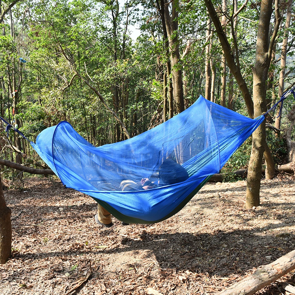 

Outdoor Camping Portable Hammock Parachute Hammock Hanging Swing Sleeping Bed Tree Tent with Mesh Mosquito Bug Net