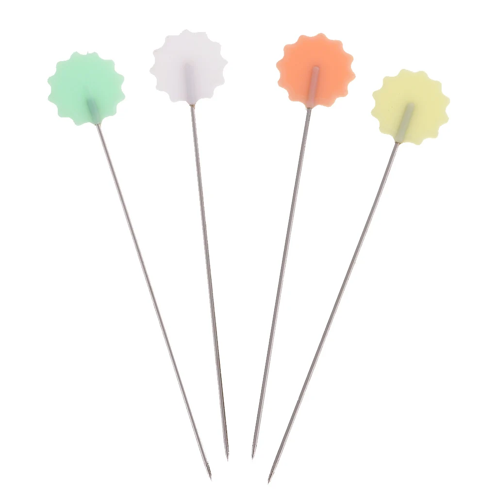 50 Pieces/Lot 4cm Boxed Sewing Accessories Patchwork Pins Straight Flower Flat Head Needle Craft DIY Tools | Дом и сад