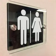 200*140 мм знаки для туалета супермаркет торговый центр офисное здание прозрачный акриловый с алюминиевой композитной панелью Туалет знак таблички