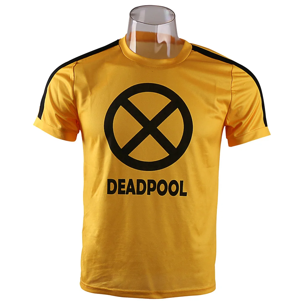 Cos New Marvel Superhero Deadpool Costume Cosplay Deadpool T-shirt Short Sleeve Men Polyester Tee Halloween Party prop