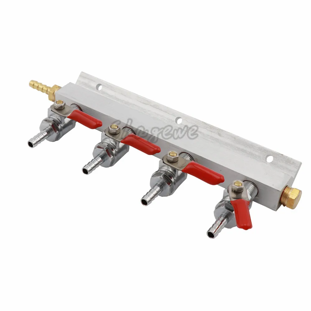 Homebrew Co2 Air Gas Distribution Manifold Splitter With Check Valve Fitting 14Barb Draft Beer Dispenser (12)