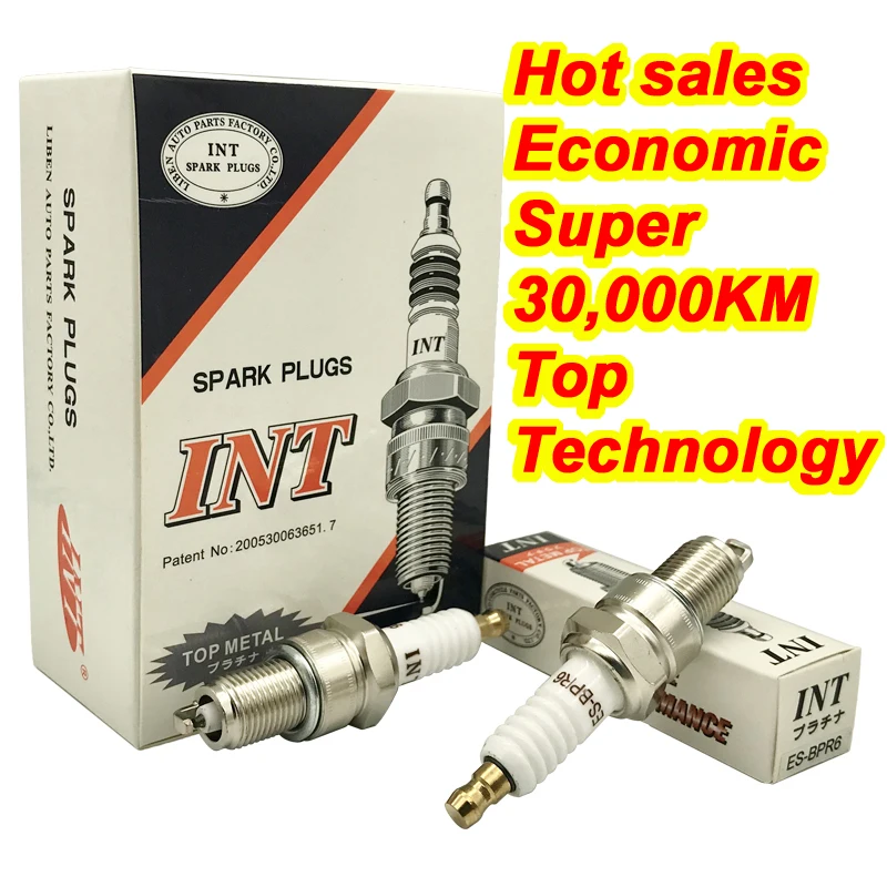 INT Spark Plug ES BPR6 4pcs for chevrolet BPR6ES BPR6EIX BPR6EVX IW20 ...