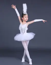 Новинка 2017 года; платье балерины Дети Белый Лебединое озеро балетные костюмы Дети ремень Одежда для танцев