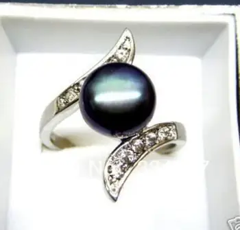 

Black Akoya Cultured pearl Bead ring