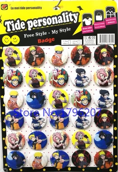 

Wholesale 30pcs/set cartoon Naruto Button 44MM Round Brooch Badge Kids S-12