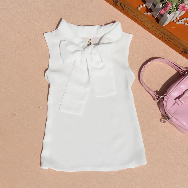 Г., летняя шифоновая блузка для девочек-подростков Топ, рубашка в горошек блузки для девочек топы, Детские рубашки одежда для детей 6, 8, 10, 12 лет - Цвет: design 3 white