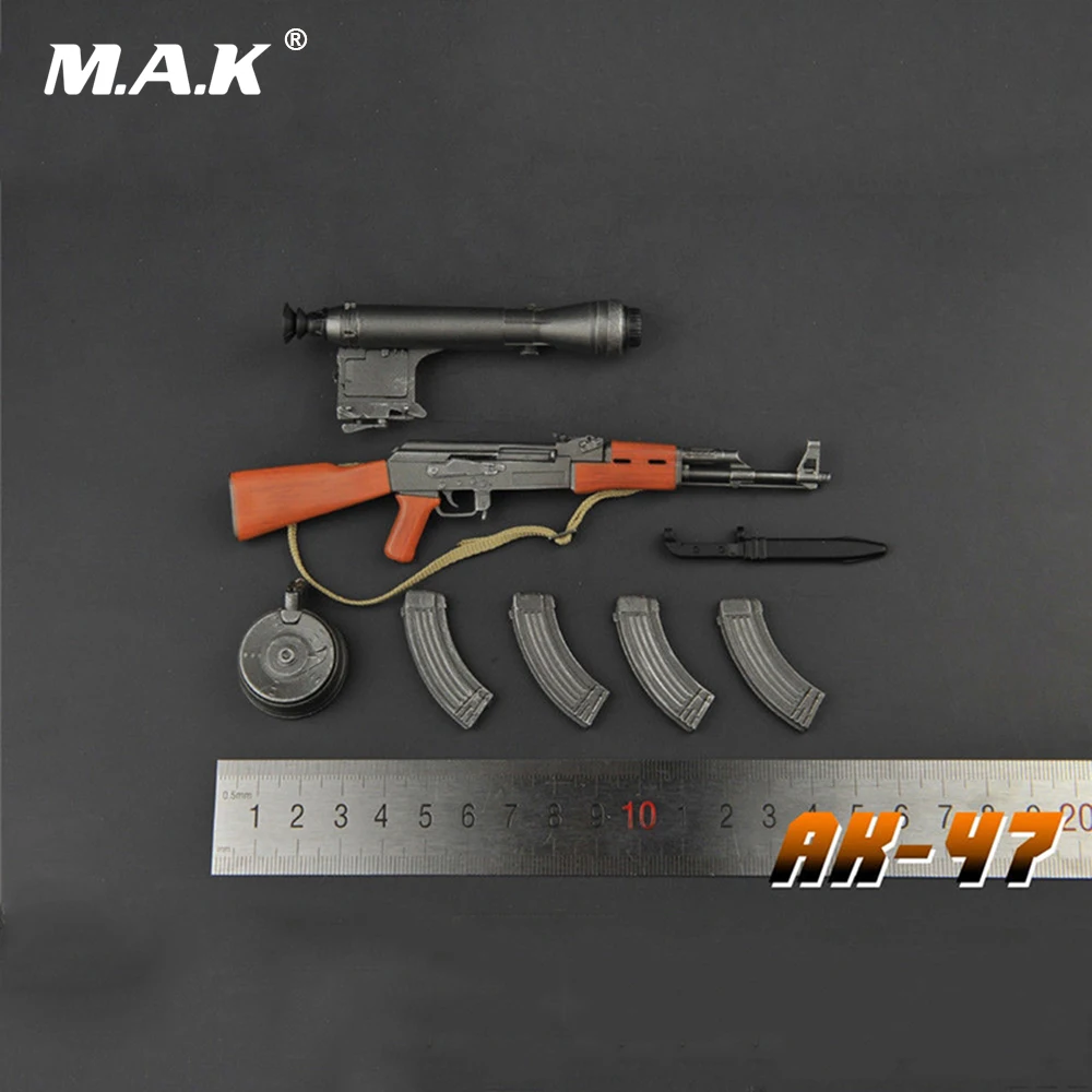 1/6 Scale Action Figure Weapon Accessories AK47 Gun Model Toys With