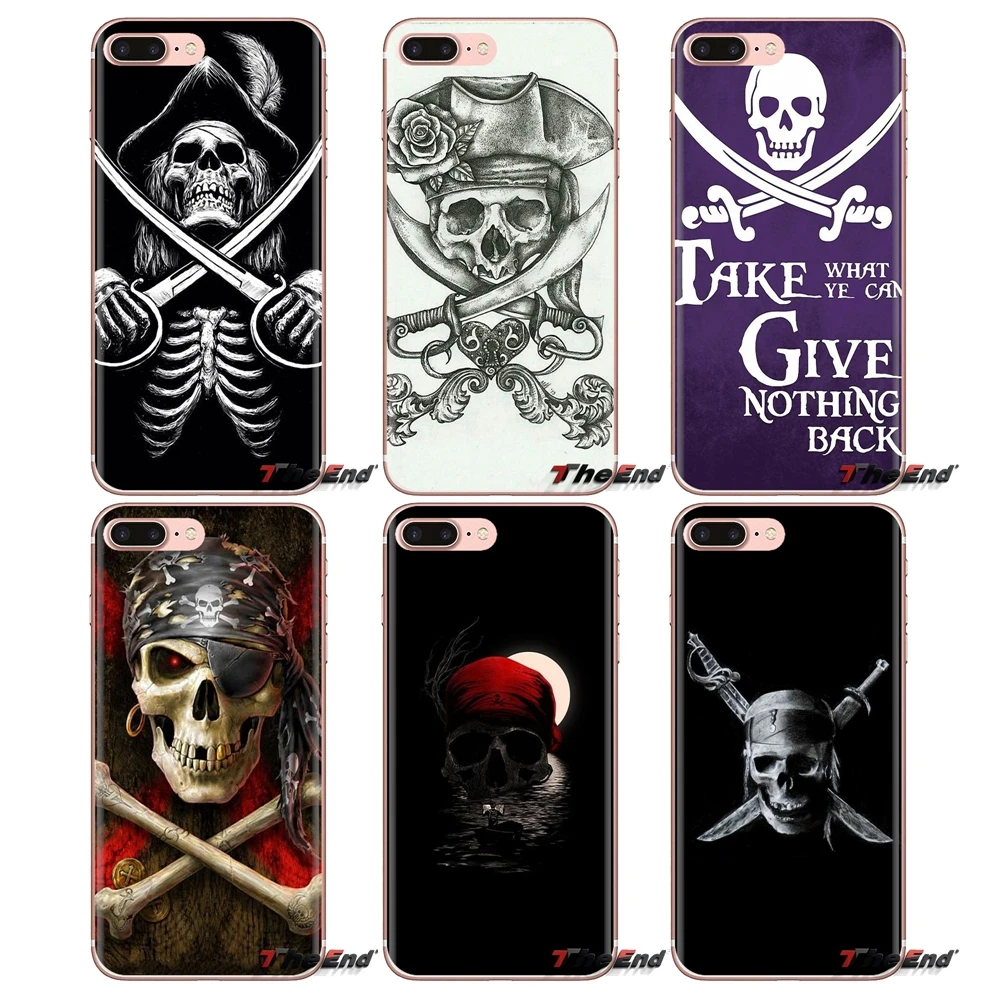 TPU Skin Cover Under the Black Pirate Skull Flag For Sony Xperia Z Z1 Z2 Z3 Z5 compact M2 M4 M5 C4 E3 T3 XA Huawei Mate 7 8 Y3II |