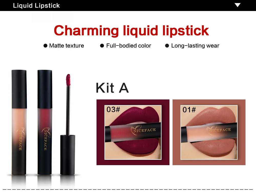 Magic Mirror Makeup Kit Eyelashes mascara + eyeliner + Eyebrow pencil + Lip liner + Liquid lipstick Long Lasting Brand Make Up (4)