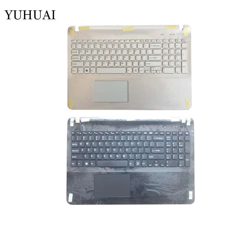 

US laptop keyboard for sony Vaio SVF152A29T SVF1521 SVF152C26L SVF153A1YL SVF15218CXW black/white English Palmrest upper Cover