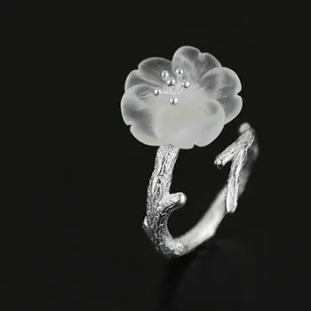 

Bilincolor 925 sterling silver crystal flowe index finger open ring for gift for girl friend open ring wedding ring female