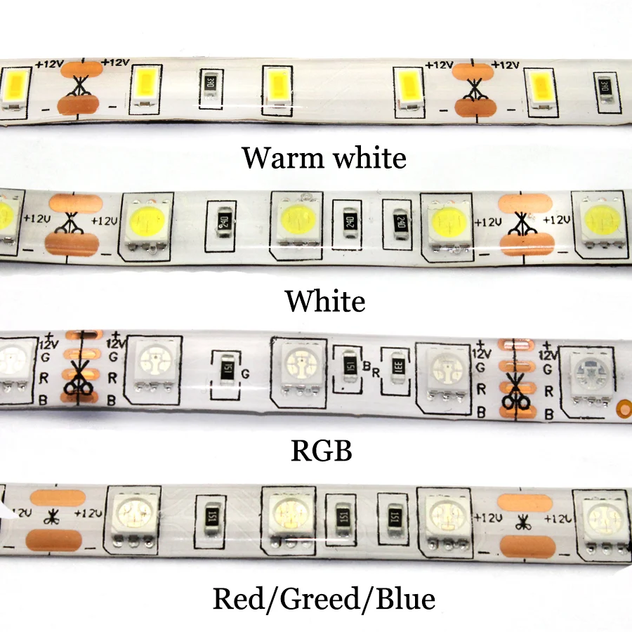 Светодиодный светильник 12 в RGB 5050 1 м-5 м 60 светодиодов/м DC 12 В Светодиодная лента светильник s RGB 5050 Светодиодная лента гибкая лента для подсветки телевизора